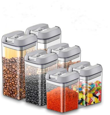 China 6pcs/set Airtight Stocked Container Storage Box Food BPA Free Candy Jar for sale