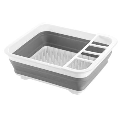 China Collapsible Multifunctional Kitchen Colander Tableware Storage Rack Vegetable Water Stored Folding Drain Basket for sale