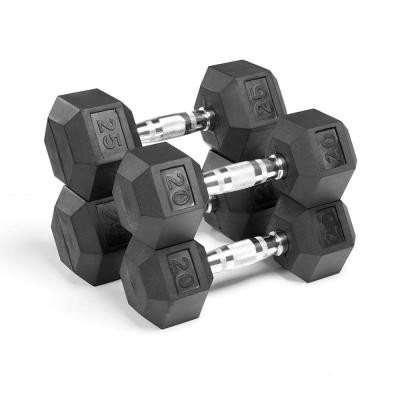 China Universal Factory Wholesale Gym Weights Hex Dumbbell High Quality Rubber Coating Hex Dumbbells for sale