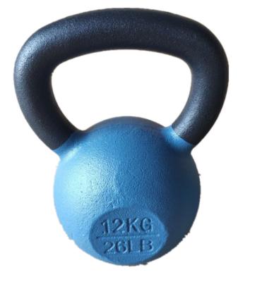 China Durable Hot Sale Products Custom Paint Coated 12 Kg Cast Iron Bodybuilding Kettlebell for sale