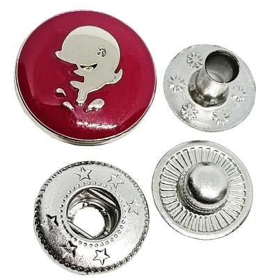 China OEM Nickel Free Epoxy Metal Buttons Customized Color Alloy Round Shape Material Nickel Free Fastener Snap Button for sale