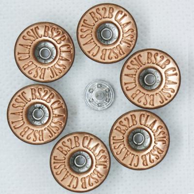 China 2021 New Custom High Quality Nickel Free Logo Imitation Old Perforated Metal Convex Jeans Buttons for sale