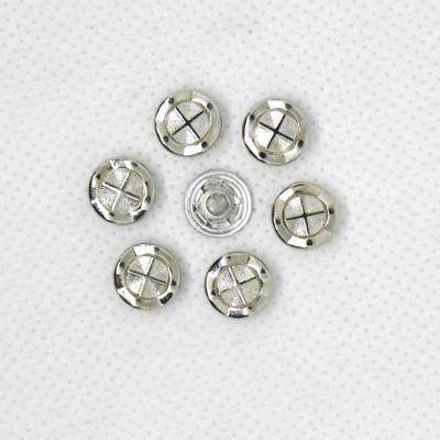 China Custom Logo Nickel Free Fashion Clothes Embossed Brass Silver Vintage Jeans Buttons And Rivets For Garment for sale