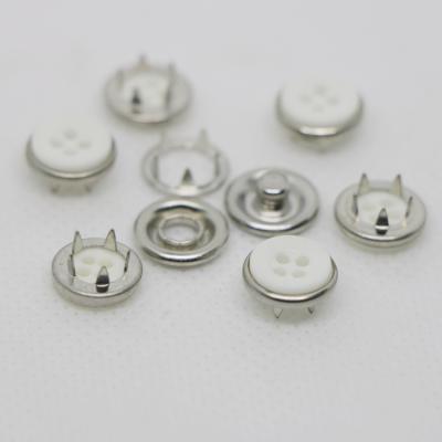 China Nickel Free Round Engraved Custom Double Enamel Brass Ring Prong Snap Button for sale