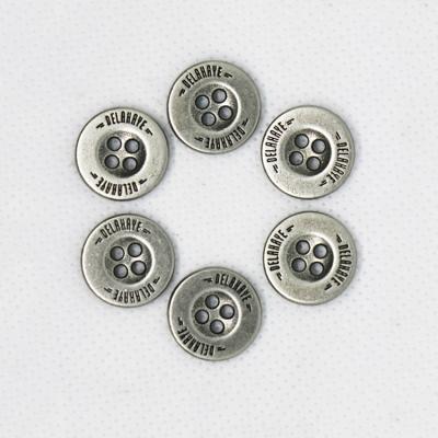 China Nickel Free Round Gold Embossed Matt Metal Sewing Button Sewing On Clothing Metal Leg Button For Shirt for sale