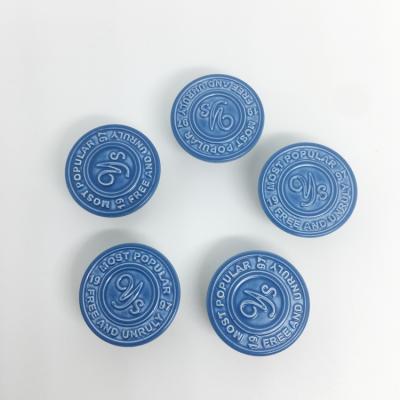 China Custom nickel free metal jeans button with engraved logo, wholesale brass metal button for jacket and pants for sale