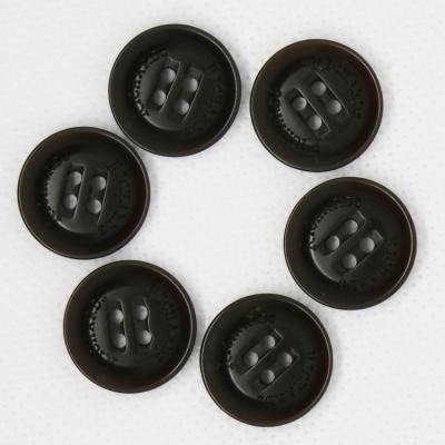 China Fashion Style Shirt Button Washable Dark Brown Four Hole Resin Buttons for sale