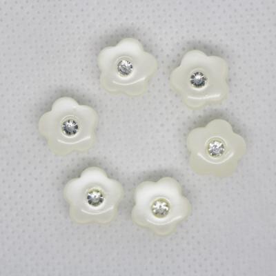 China White Washable Milk Four Hole Intersperse Diamond Design Custom Resin Buttons for sale