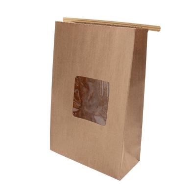 China Recyclable Food Grade Tin Tie Closure Sealable Kraft Paper Bags With Window For Nuts Packaging for sale