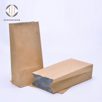 China Customized Printed Greaseproof Food Grade Recyclable Brown Laminated Paper Bag Food for sale