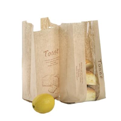 China China Suppliers Recyclable French Bread / Baguette Paper Bag With Clear Window for sale