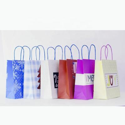 China Recycled Custom Paper Gift Bag Logo Print Wholesale Grocery White Brown Packaging Materials With Handle Industrial Item Outer Packaging for sale