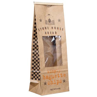 China Manufacturer PE Film Coated Tin Tie Brown Kraft Paper BIODEGRADABLE bag with clear window for coffee for sale