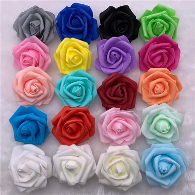 China Wholesale Eco-friendly Artificial Flower Head Decoration Flower Head 6.5-7cm PE Foam Rose Flower Head for sale