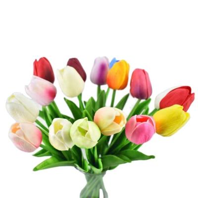 China Hot Wholesale Wedding Party Valentine's Day Gift PU Tulip Flowers Real Touch Artificial Flowers for Family Wedding Decoration Fulk Flowers for sale