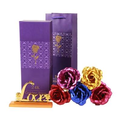 China Manufacturer Direct Selling 24K Gold Foil Simulation Bouquet Creative Gift Rose Mother's Valentine's Day Eco-Friendly Gift for sale