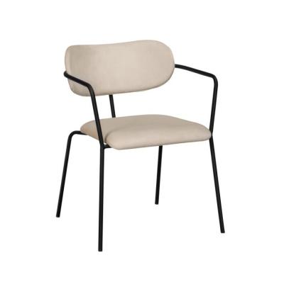 China Simple Design Comfortable Dining Metal Dining Chair With Velvet Upholstery For Hotel Used for sale