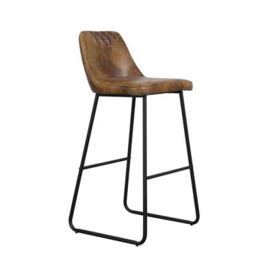 China Wholesale comfortable modern home used PU barstools metal bar chair with powder coating frame for sale