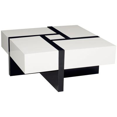 China Easy To Clean Luxury Square Center Table With Drawers Coffee Table for sale