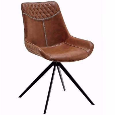 China Durable Dutch Hot Sale Metal Style Modern PU Leather Dining Chair for sale