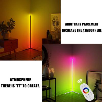 China Modern Hot Sales Floor Lamp Remote Control Color Changing Round Stand Floor Light RGBCW LED Floor Lamp for sale