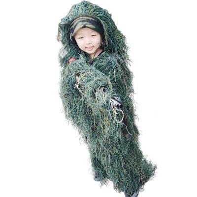 China sell well cheap popular ghillie suit sniper camo cloth camo fabric light weight kids woodland hunting ghillie suit customizable M/L/XL/XXL for sale