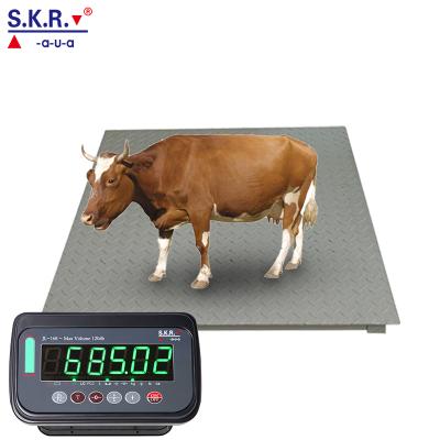 China 2 Ton 300kg Farm Camel Sheep Cattle Hog Scale Industral Waterproof Cattle Hog Scale Digital Floor Scale for sale