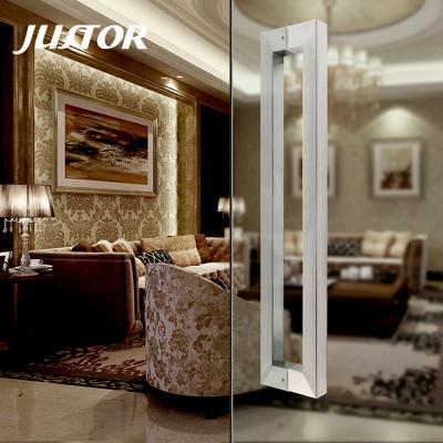 China Modern Thickened Stainless Steel Square Tube Wire Pulled Glass Door Handle Glass Door Handle for sale