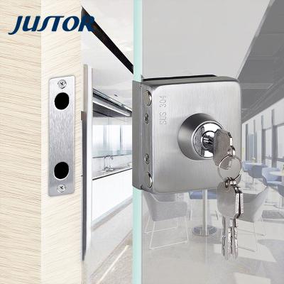 China Modern Smart Hot Sale Double Door Lock Stainless Steel Glass Door With Fingerprint For 10-12mm Thickness for sale