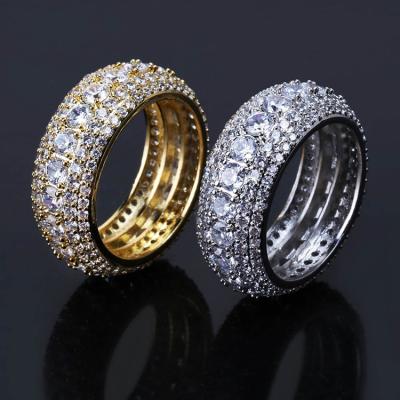 China Dubai High End Custom Pave Diamond Wedding Ring Designs Luxury 18k Gold Plated 5 Layer Ring Stack for sale