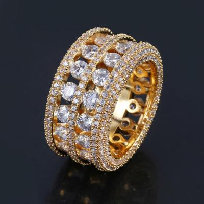 China Latest High End Young Man Diamond Men 14k 10 Gram Gold Engagement Cubic Zirconia Ring Sets for sale