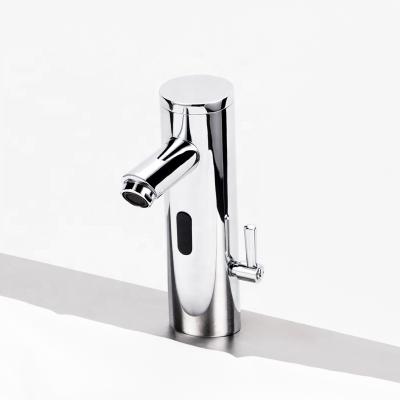 China Sense Faucets Chrome Plated Touchless Sensor Automatic Basin Faucet Bathroom Basin Water Faucets for sale