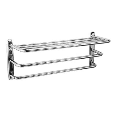 China Eco-friendly SUS 304 Stainless Steel Double Mounted Towel Bars Hotel Bathroom Multifunctional Towel Holders 60CM for sale