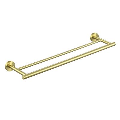 China Eco-friendly SUS 304 Stainless Steel Gold Bathroom Two Bars Towel Rack Double Towel Rack For Bathroom for sale