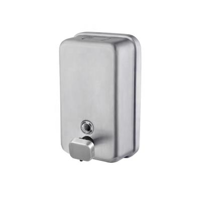 China Modern Wholesale Bulk 1200ml Stainless Steel Brushed Large Surface Mounted Soap Dispenser For Bathroom for sale