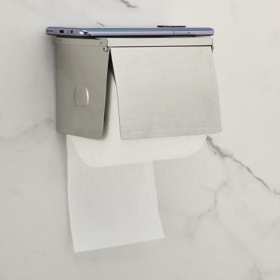 China Eco-friendly Wall Mounted Waterproof Toilet Paper Box Polished Stainless Steel Toilet Paper Roll Holder for sale