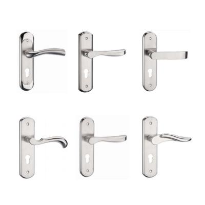 China Modern Factory Cheap Modern Stainless Steel Door Lever Handle Lock With Plate For Privacy Entry Door for sale