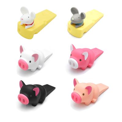 China Cute Plastic Cartoon Style Door Stopper Easy Installation Style Door Wedge Silicone Rubber Door Stopper for Home and Office for sale