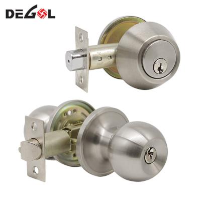 China Easy Installation and Durable Combination Entry Door Knob Entry Latched Lock Set Door Knobs and Double Cylinder Deadbolt for sale