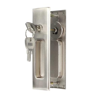 China Easy Installation And Durable Bathroom Balcony Sliding Door Lock Zinc Alloy Latch Handle Set Single Hook Sliding Door Locks for sale