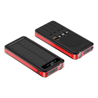 China Easy Carry Customizable Solar Wireless Power Bank Fast Charging With Waterproof Flashlight 10000mAh Solar Power Bank for sale