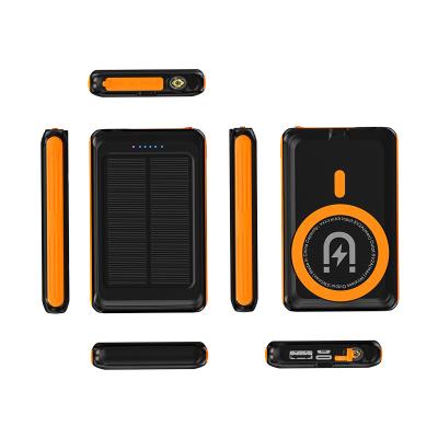 China Easy Carry Panel Powerbank Fast Charging Customizable Energy Friendly Solar Solar Powerbank Wireless For Mobile Phone for sale