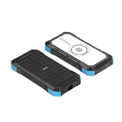 China Top Selling Dual USB Power Bank 20000 Mah Wireless Outdoor Solar Power Bank Type-C Outdoor Traveling for sale