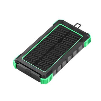 China Easy Carry Battery Phone Charger Mini Powerbank 10000mAh Green Quick Charging Green Solar Power for sale