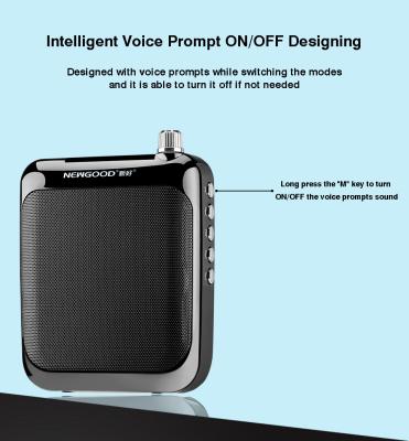 China Voice prompt on off UHF Wireless Portable Heaset Microphone Clip Black Hook Professional Voice Amplifier Speakers for sale