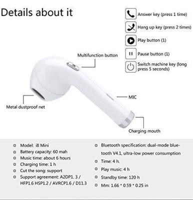 China 180 degree Rotatable TWS i8 mini Wireless headphonehes bluetooth headset for samsung xiomi earphone headphones 3D fone d for sale