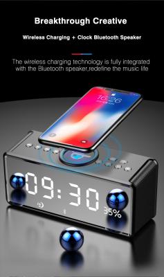 China Bluetooth Clock Hifi Speaker with Wireless Charging QI FM RADIO AUX  TF Card Music Player Support from NEWGOOD for sale