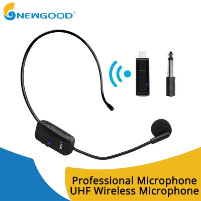 China UHF Wireless Stereo Receiver Usb Microphone MIC Unidirectional Condenser Microphone Headband Sound Digital Rechargeable for sale