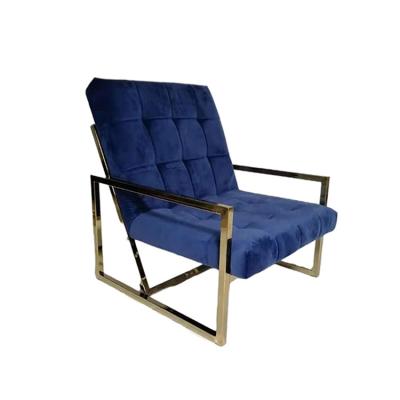 China Simple Different Italian Lazy Floor Living Room Floor Sofa Chairs Classical Design Relaxing Velvet Blue Sofas Arm Blue Stainless Arm for sale