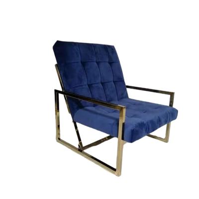 China Velvet Armchair Metal Frame Furniture Living Room Blue And Gold Armchair Chairs French Modern White Scandinavian Living Room for sale